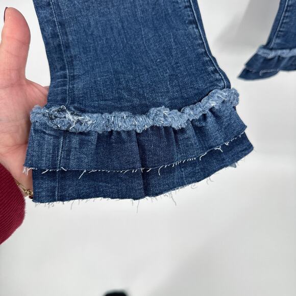 Mavi Distressed Ruffle Hemline Jeans Size 27 NWT - Picture 2 of 6